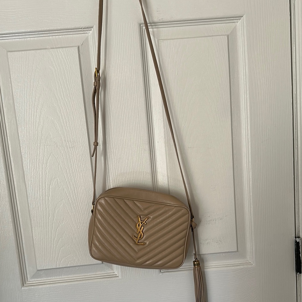 Yves Saint Laurent Tan Quilted Crossbody Bag